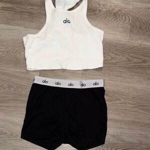 ALO Yoga White and Black Intimates Set